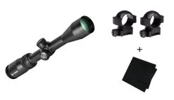 VORTEX Crossfire II 3-9x40mm Dead-Hold-BDC Reticle 1in Riflescope With Hunter 1in Scope Rings And Microfiber Cleaning Cloth (VOR-DBK-04-BDC+RING-H+121-53-BCA+MF)