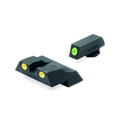 MEPROLIGHT Tru-Dot Tritium Fiber Optic Green,Yellow Front & Rear Iron Sight For Glock 26,27 (ML10226Y)
