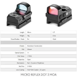 HAWKE Sport Optics 1x Micro 3 MOA Red Dot Reflex Sight (12141) -Optics - Telescope media 34593.1653310121
