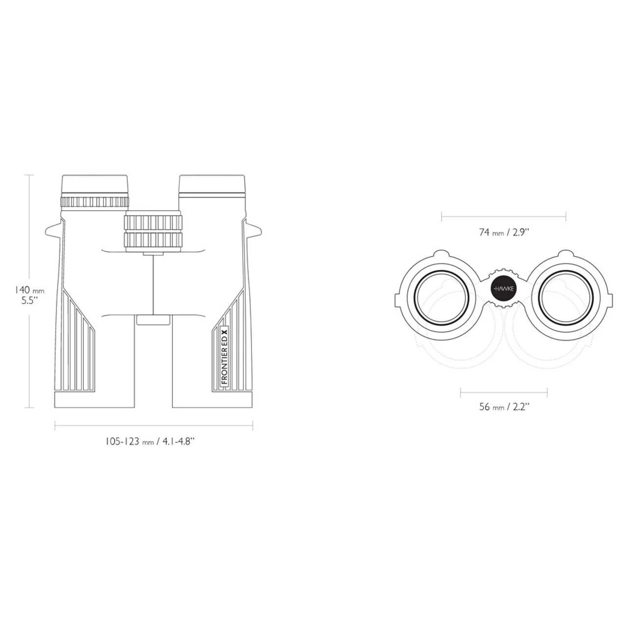 HAWKE Frontier ED X 10x42 Grey Binoculars (38413) 4 HAWKE Frontier ED X 10x42 Grey Binoculars (38413) - Image 4