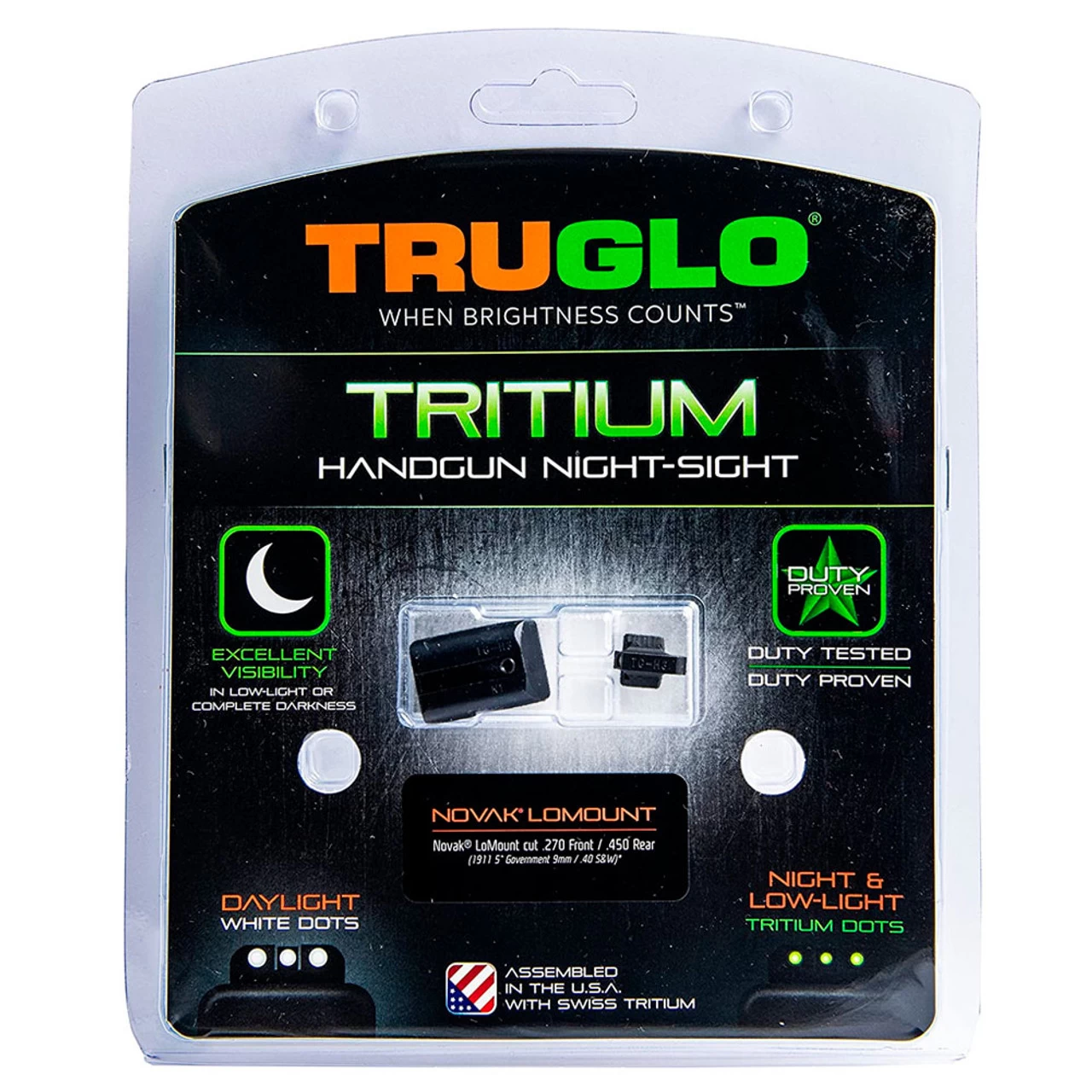 TRUGLO Tritium Handgun Sights For 1911 With Novak Cut .270/.450 (TG231N2) 2 TRUGLO Tritium Handgun Sights For 1911 With Novak Cut .270/.450 (TG231N2) - Image 2