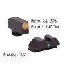 AMERIGLO For Glock Tritium I-Dot Green With Orange Outline Front And Green Rear Sights (GL-205)
