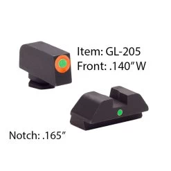 AMERIGLO For Glock Tritium I-Dot Green With Orange Outline Front And Green Rear Sights (GL-205)