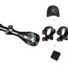 VORTEX Crossfire II 3-12x56 AO Hog Hunter Riflescope, Illum. V-Brite Reticle, MOA With Hunter 30mm Scope Rings, Logo Black Camo Hat And Microfiber Cleaning Cloth