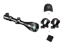 VORTEX Crossfire II 3-12x56 AO Hog Hunter Riflescope, Illum. V-Brite Reticle, MOA With Hunter 30mm Scope Rings, Logo Black Camo Hat And Microfiber Cleaning Cloth