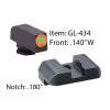 AMERIGLO For Glock Hackathorn Green Tritium Orange Outline Front And Black Rear Sights (GL-434)