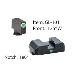 AMERIGLO For Glock Tritium I-Dot 2 Dot Green With White Outline Sight (GL-101)