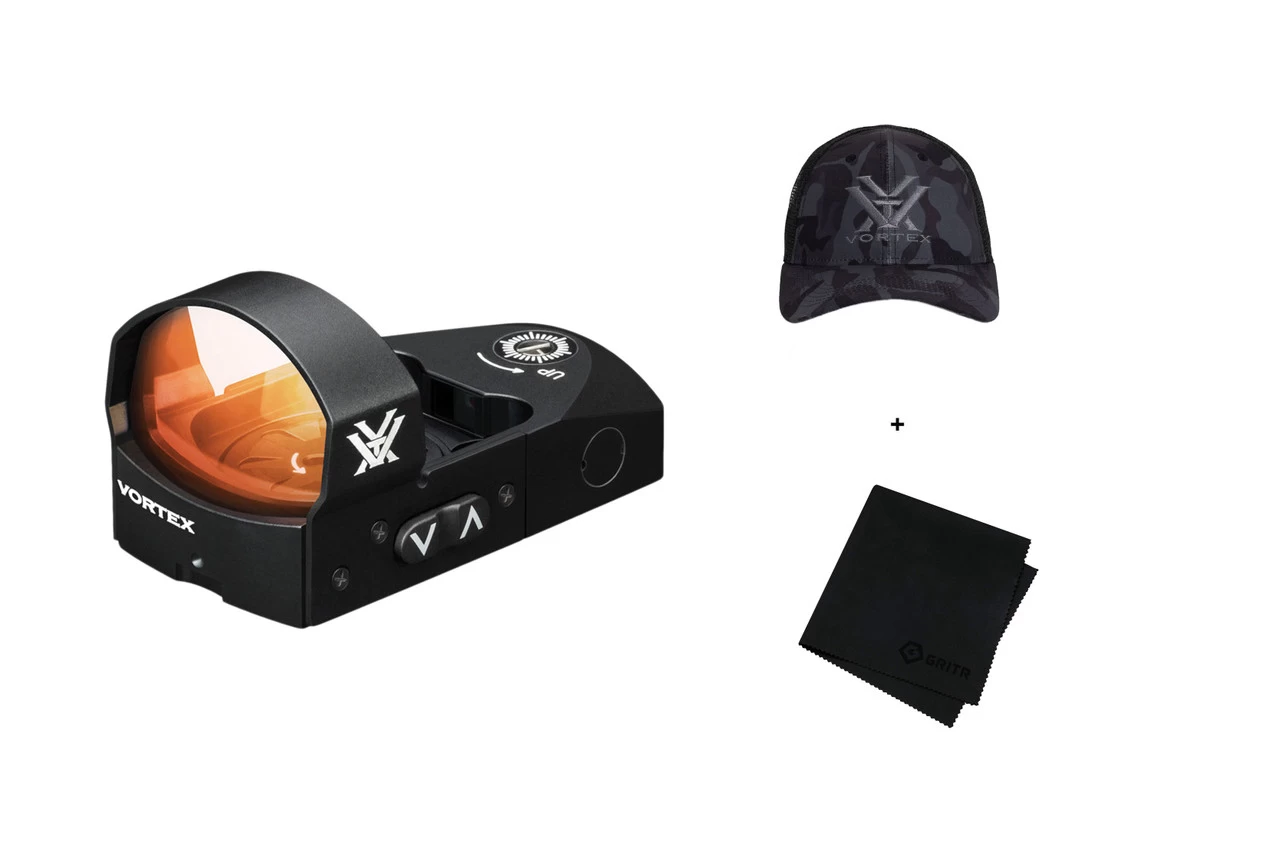 VORTEX Venom 6 MOA Red Dot Sight With Logo Black Camo Hat And Microfiber Cleaning Cloth 1 VORTEX Venom 6 MOA Red Dot Sight With Logo Black Camo Hat And Microfiber Cleaning Cloth