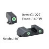 AMERIGLO For Glock Pro Style Glk 17-39 Green Tritium With White Outline Front And Rear Sights (GL-227)