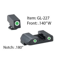 AMERIGLO For Glock Pro Style Glk 17-39 Green Tritium With White Outline Front And Rear Sights (GL-227)